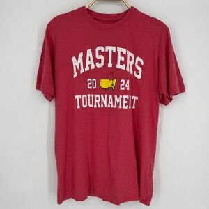 Masters Tournament 2024 Golf T Shirt Mens Size Small Red Cotton Red Jacket‎